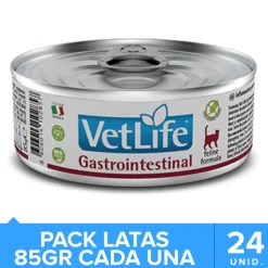 Vet Life Alimentación Medicada^Cat Gastro Intestinal Lata 85gr Pack 24 Unidades
