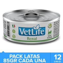 Vet Life Alimentación Medicada^Cat Renal Lata 85gr PACK 12 Unidades