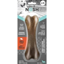 Zeus Juguetes | Dentales^Nosh Hueso Duro para perros con Sabor a Carne y Queso